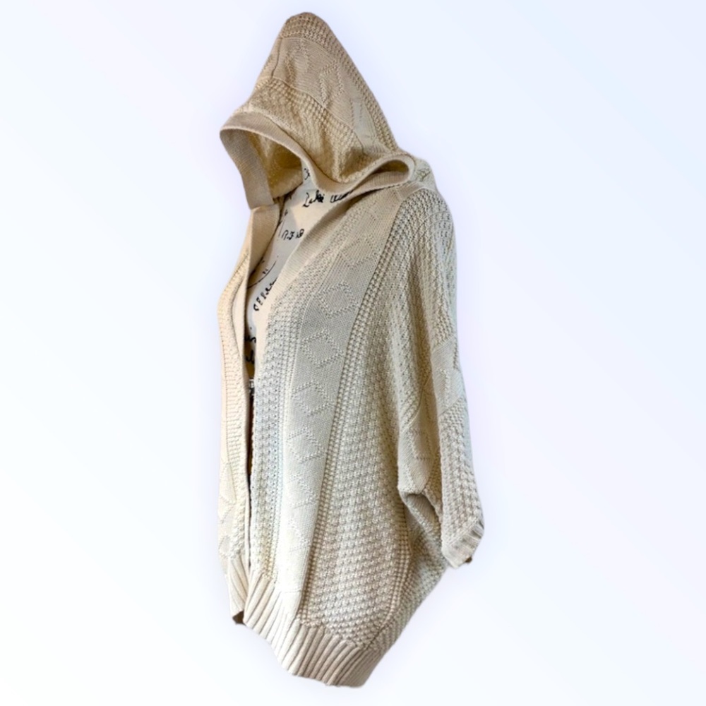 ✨ Free People Oversized Cable Sweater Hoody EUC - Picture 2 of 7